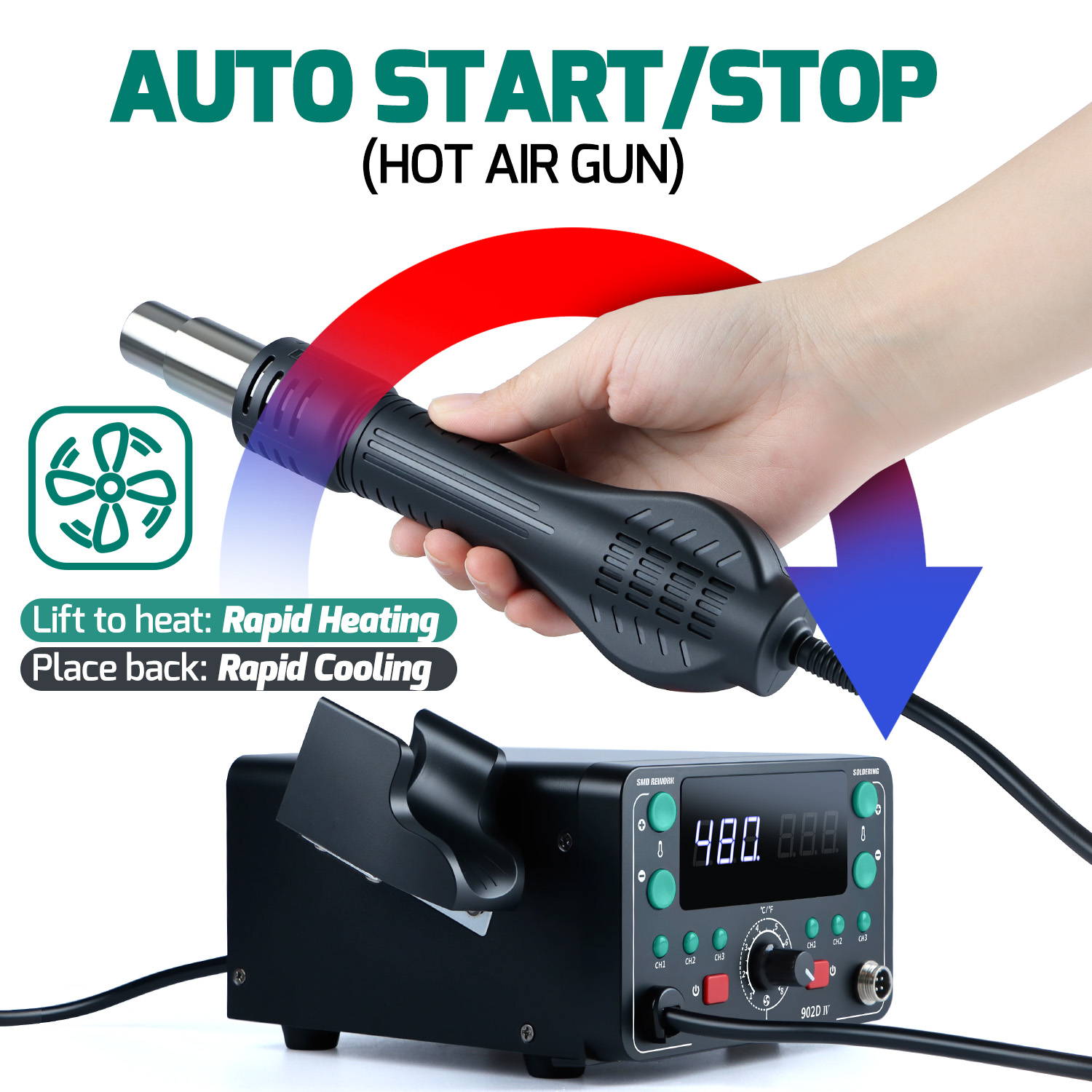 775W Quick Heating T12 Tin Sol - Hot Air Rework Station T12 评论和价格