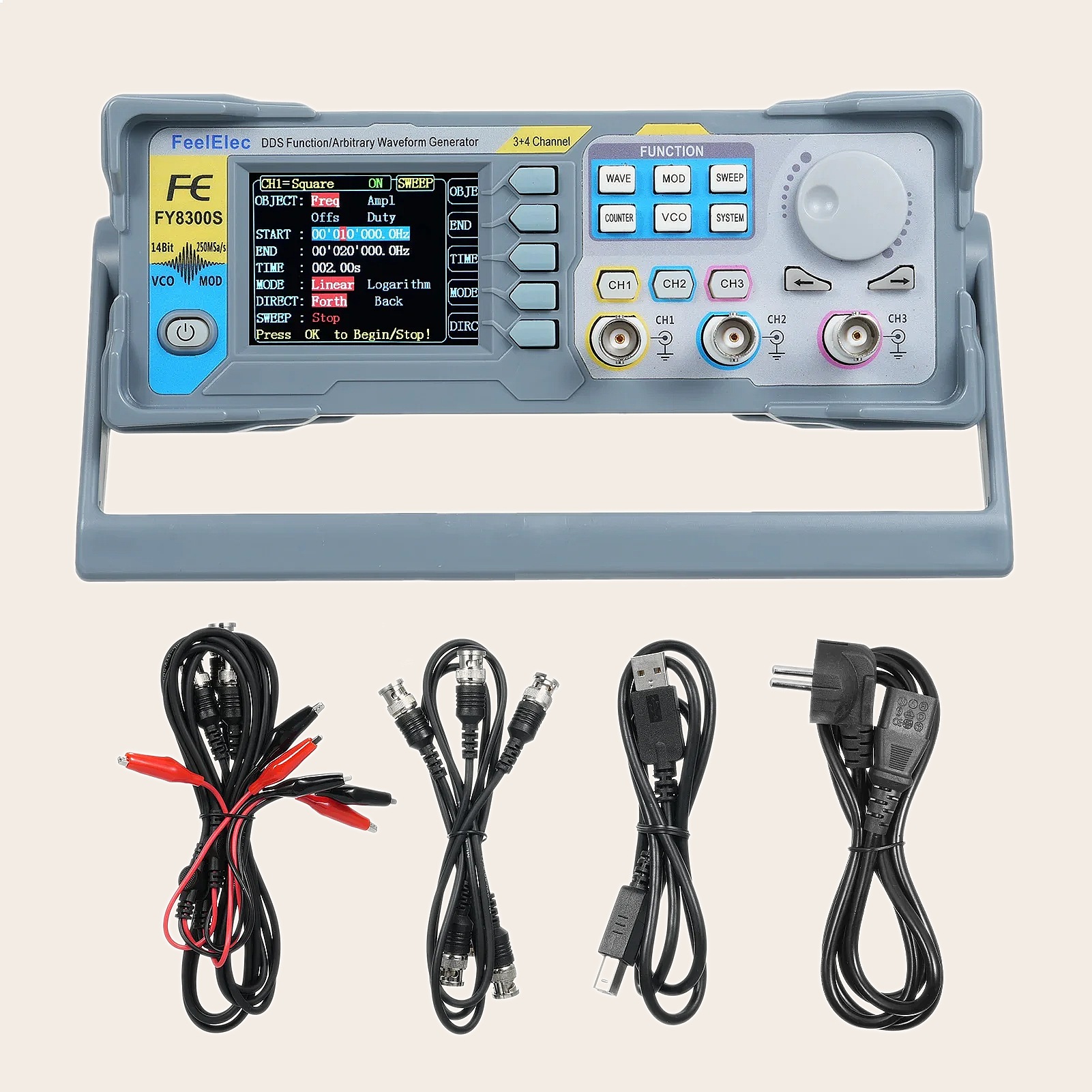 FeelElec FY8300S 60MHz 3CH Arb - Function Arbitrary Waveform Generator 评论和价格
